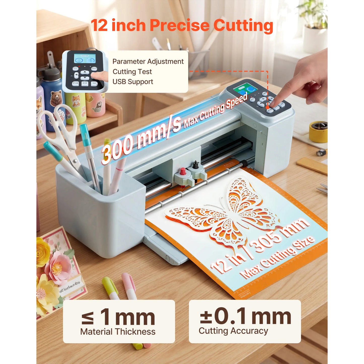SucceBuy Vinyl Cutter Machine Button Screen Control 5000 Designs