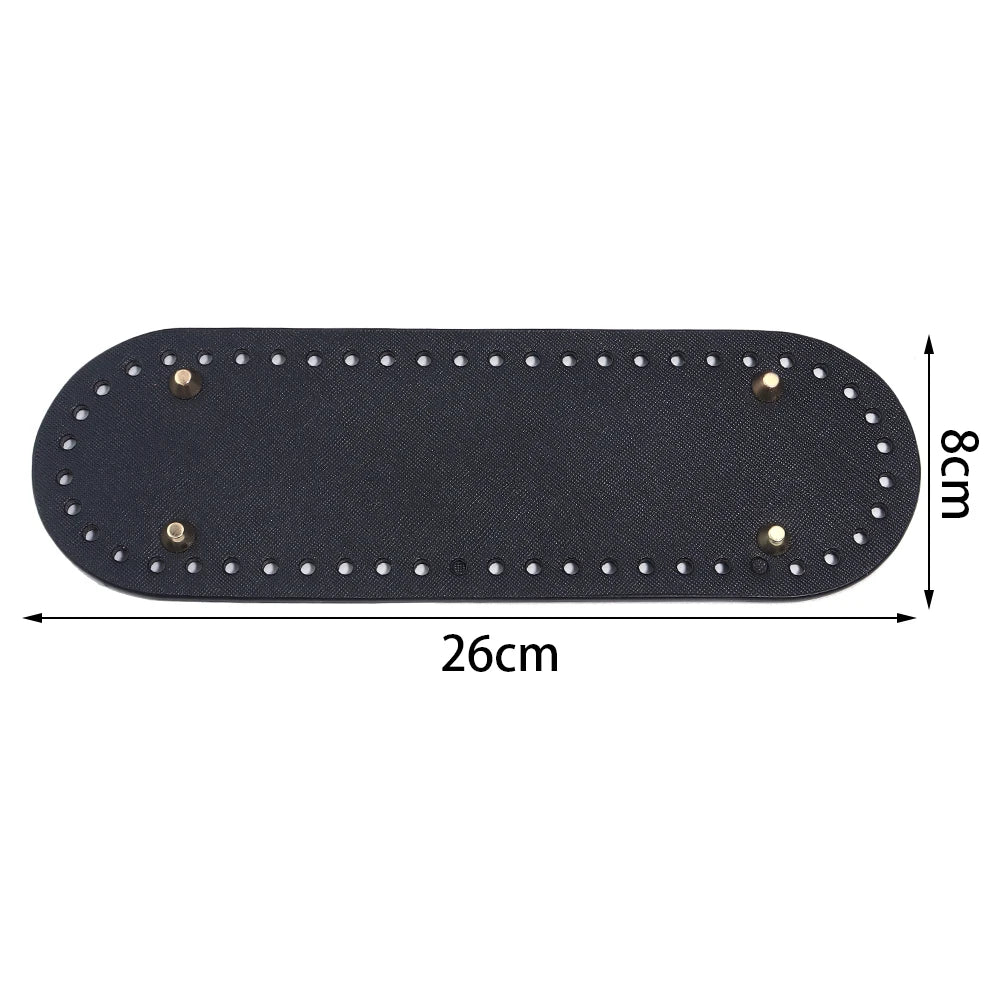 PU Leather Oval Round Bag Bottom for DIY Knitting Crochet