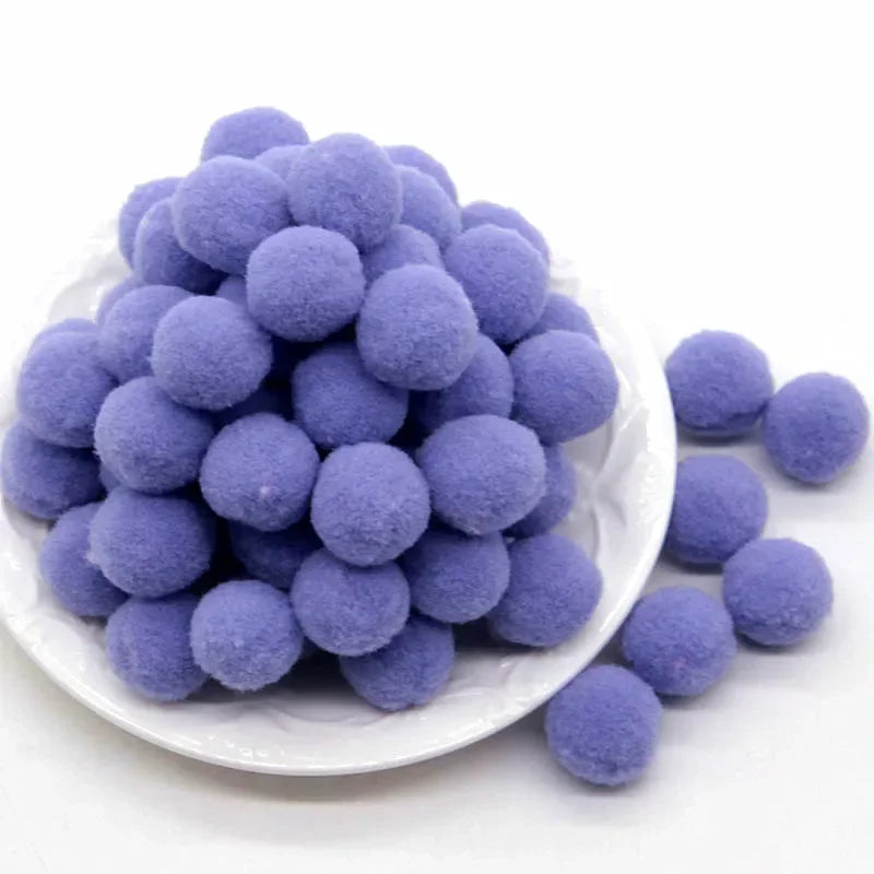 Assorted Fluffy Pom Poms For Craft Projects Or DIY Decor
