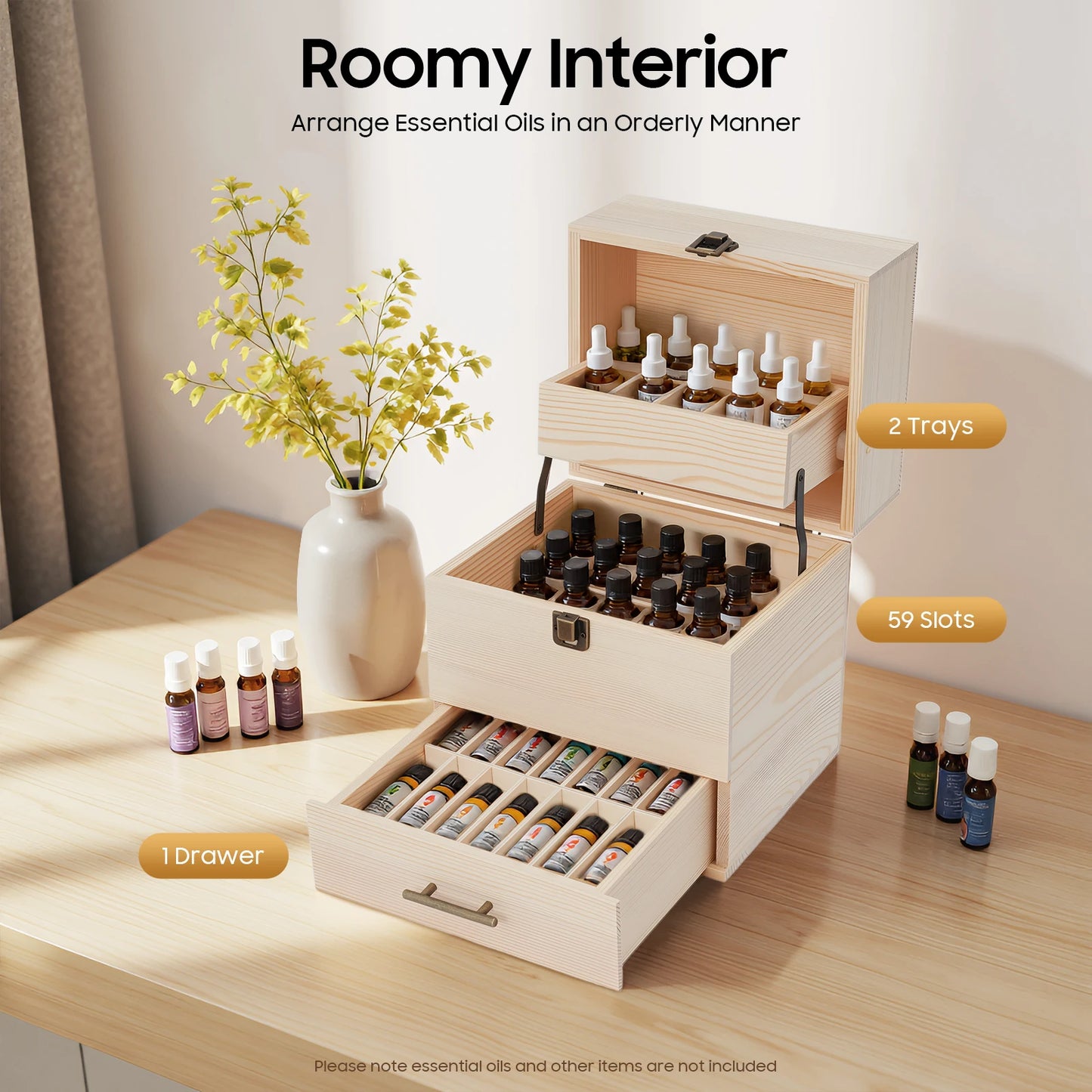 Multi-Tier Essential Oil Storage Box Organizer for 10ml Bottles