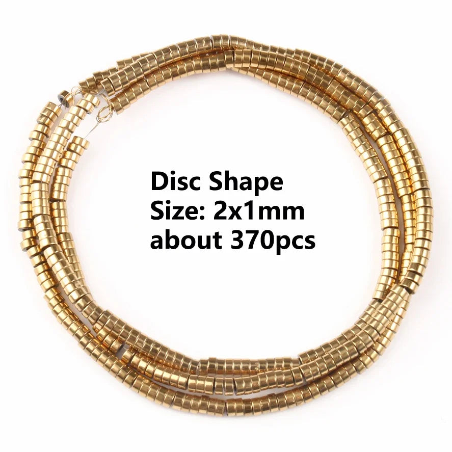 Color Retention Real Gold Plated Hematite Bead Irregular Heart Cube Rondelle Spacer Beads For Jewelry Making Diy Bracelet 15inch