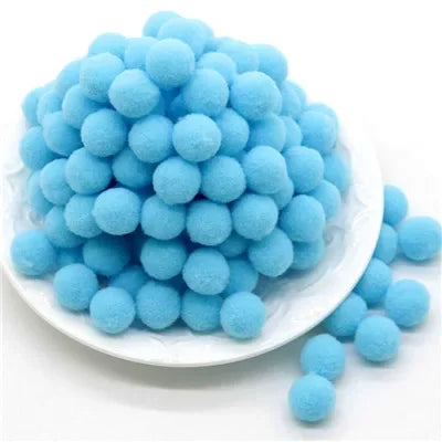 Assorted Fluffy Pom Poms For Craft Projects Or DIY Decor