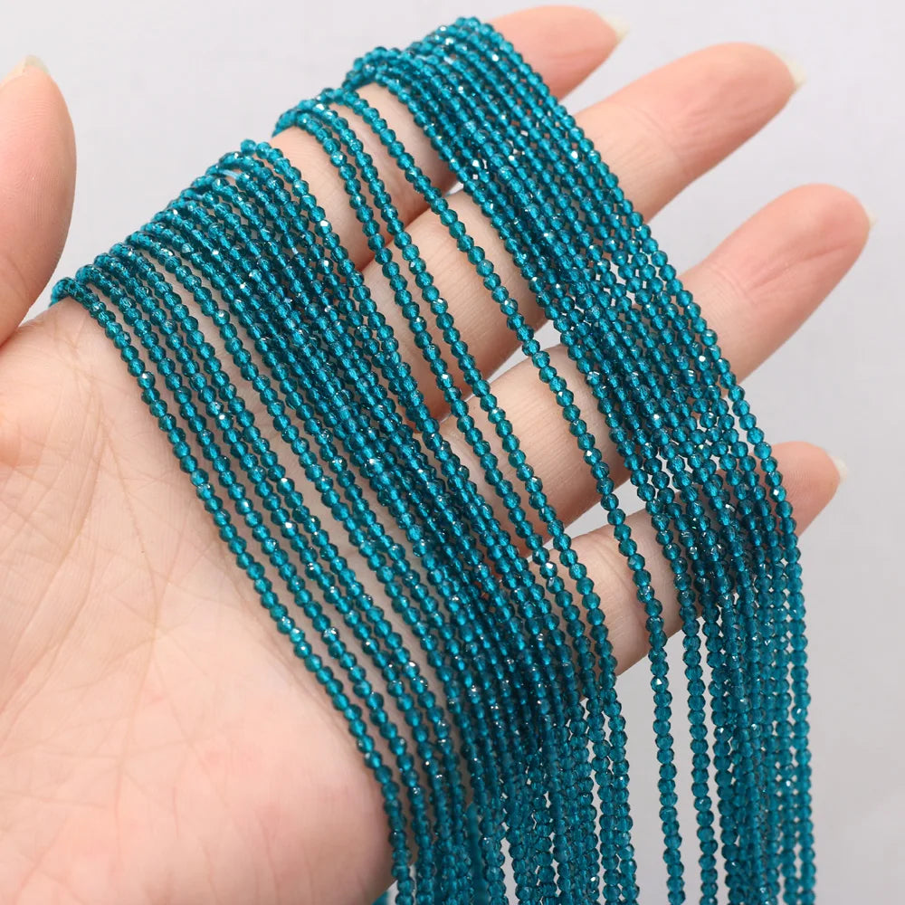 Beads 2mm Natural Semi-Precious Stones Spinel Dark Green Loose Bead for Women Jewelry Making DIY Bracelet Necklace 38cm