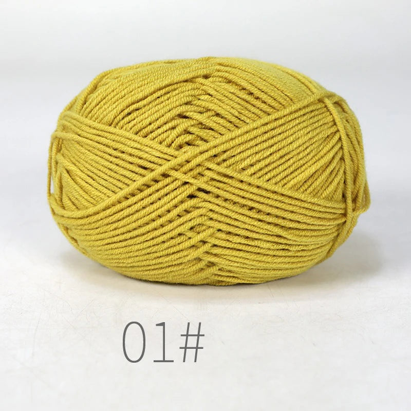 Milk Cotton Yarn Set 5Pcs For Crochet And Knitting