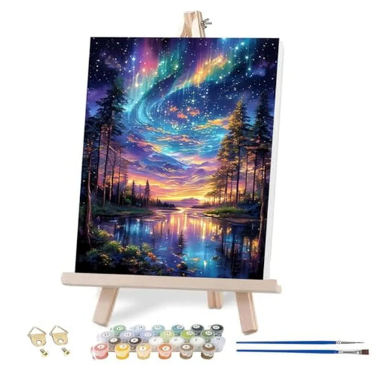 Paint By Numbers Kit for Adults Starry Sky Landscape Acrylic