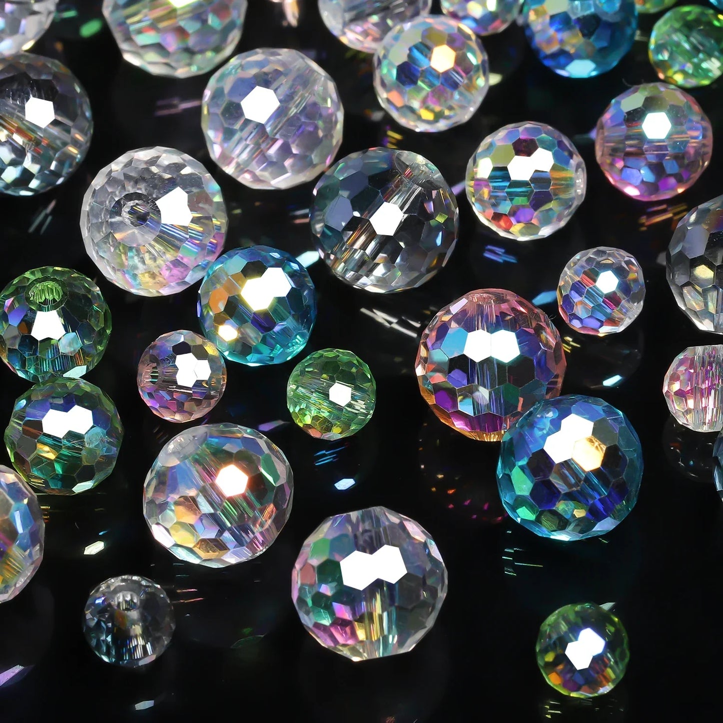 Nociuciu Vibrant Austrian Crystal Glass Beads Round Faceted