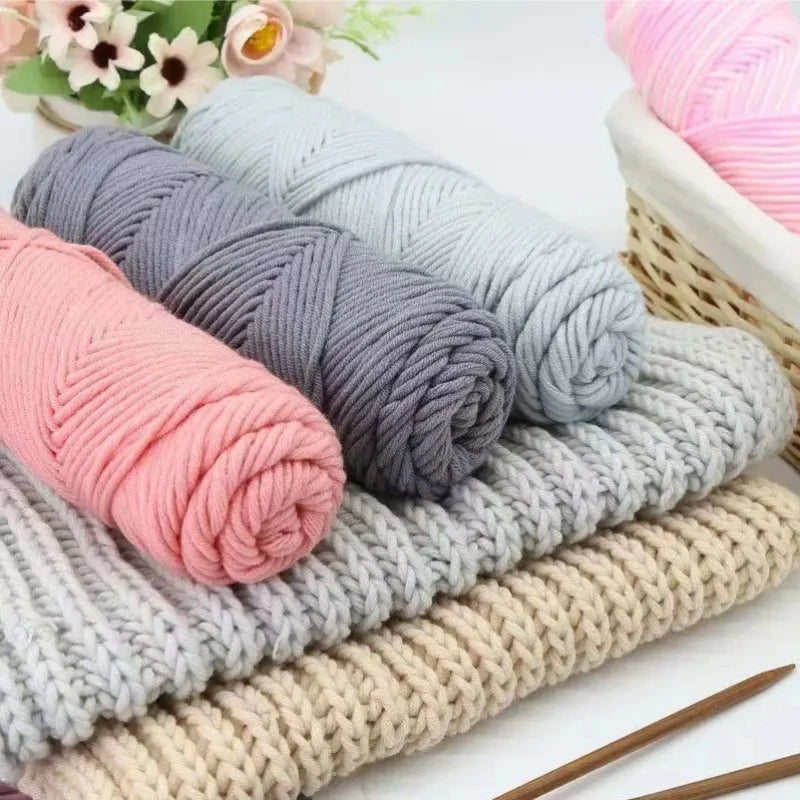 Cotton Acrylic Blended Yarn Light Worsted for Knitting Crochet