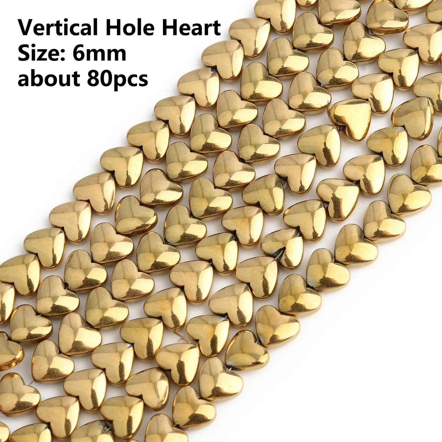 Color Retention Real Gold Plated Hematite Bead Irregular Heart Cube Rondelle Spacer Beads For Jewelry Making Diy Bracelet 15inch