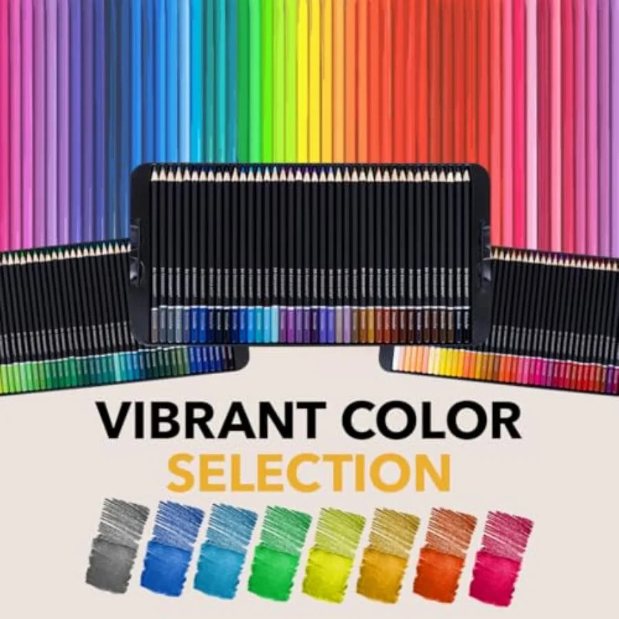 Watercolor Pencils Set 120 Vibrant Pigments In Tin Case