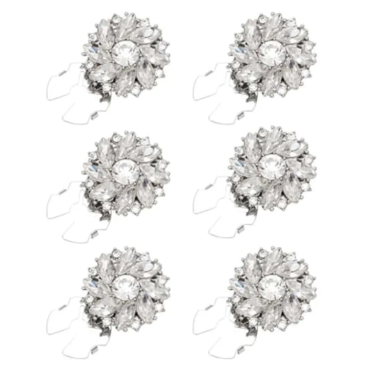 Rhinestone Button Covers Six Piece Detachable Crystal Embellishments For Clothing