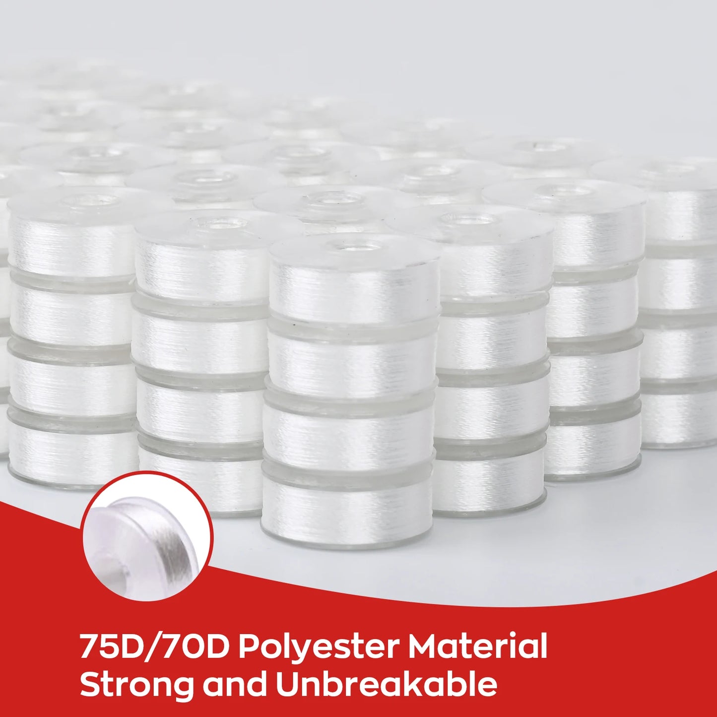 144Pcs Prewound Embroidery Bobbins Polyester For Brother Janome Babylock