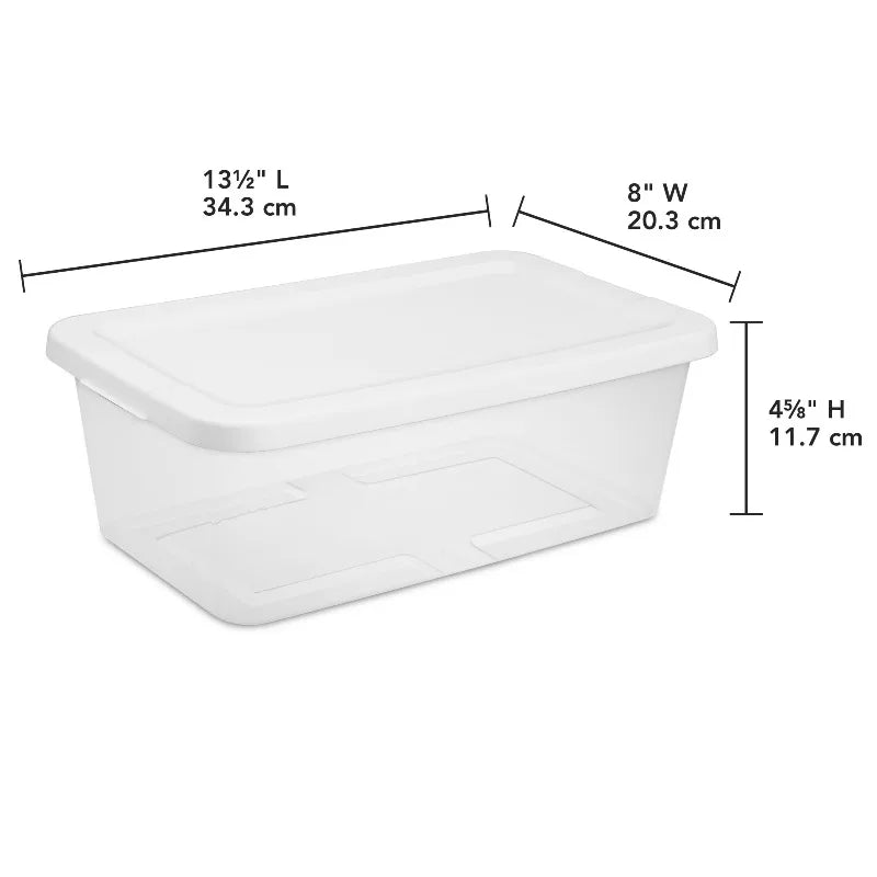 Ten Pack Plastic Storage Bins With Snap Lids For Organization