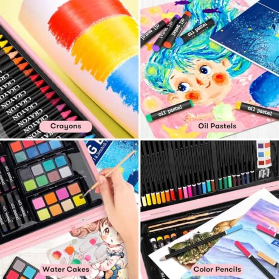 Teen Girls Art Set 150-Piece With Sketch Pads Coloring Book