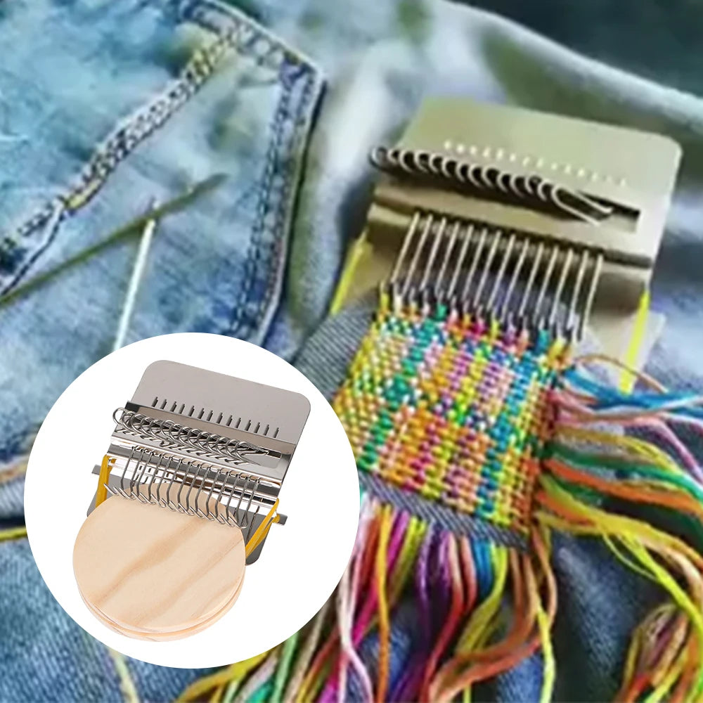 Small Frame Wood Loom Weaving Kit For Darning And Mending
