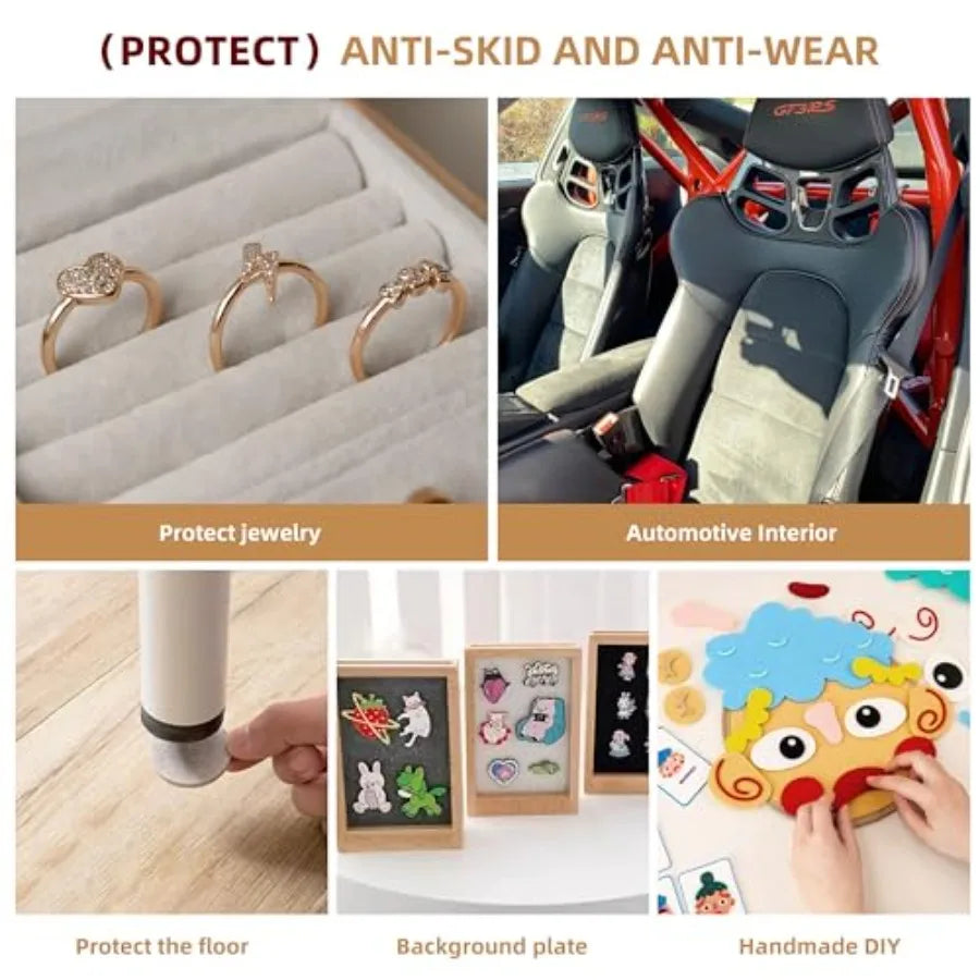 Self-Adhesive Felt Sheets With Adhesive Backing For Drawers Jewelry Boxes