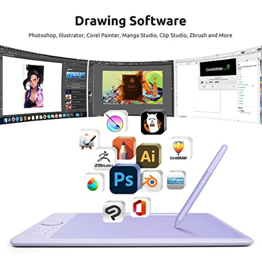 Graphic Drawing Tablet With Battery-Free Stylus And Glove 8192 Levels