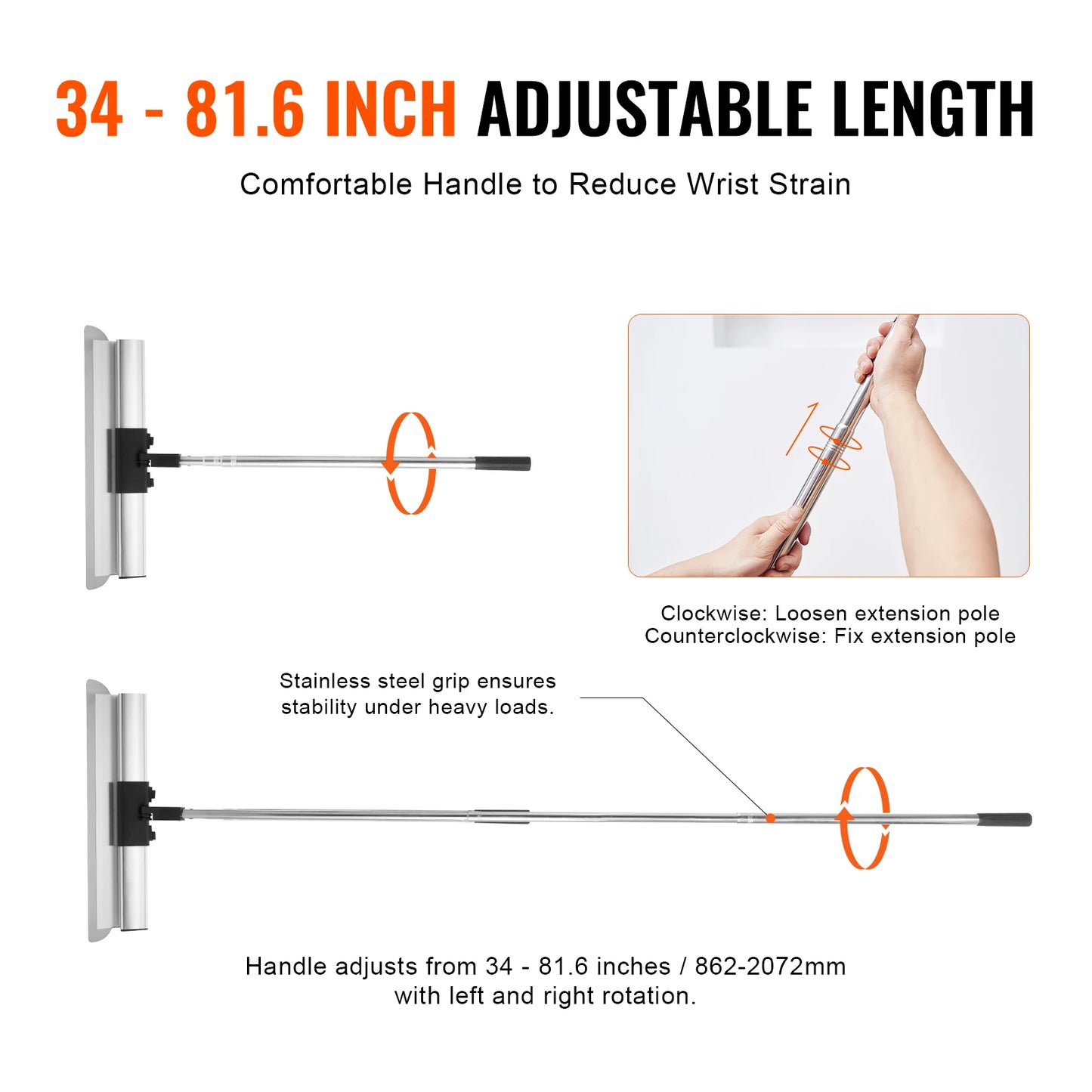 Professional Drywall Skimming Blade Set with Extension Pole