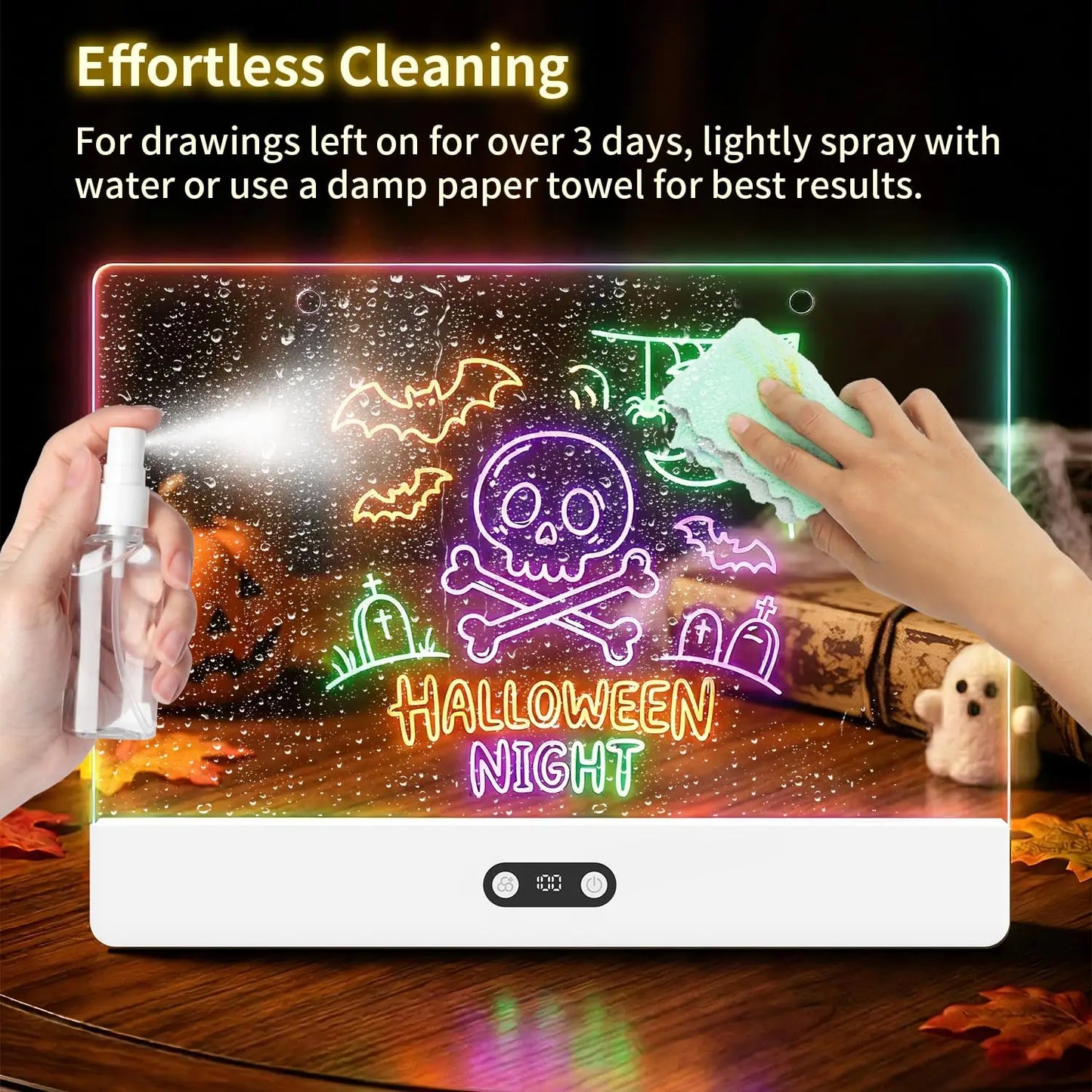 Rechargeable LED Drawing Board For Kids With Stand And 11 Light Effects