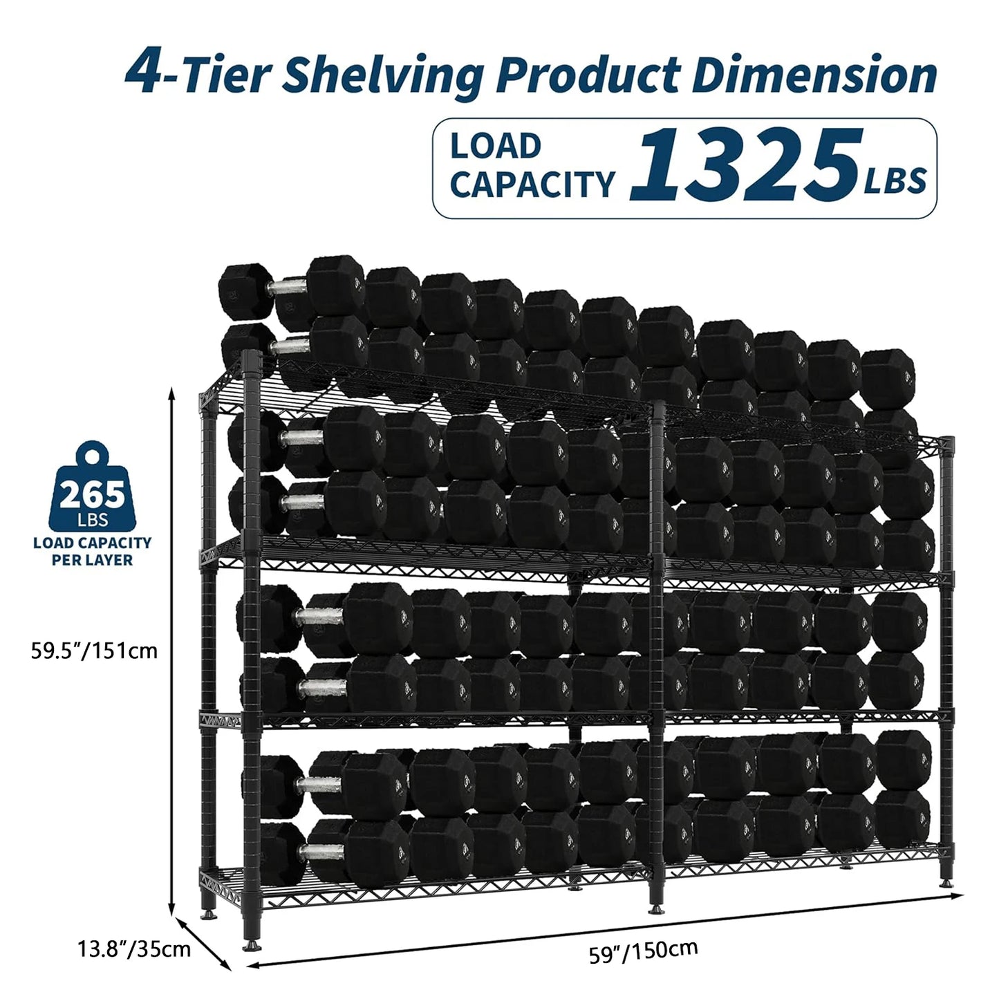 Twister.CK Heavy Duty Five-Tier Metal Shelving Unit
