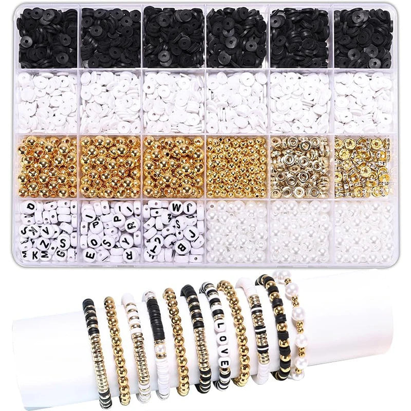 QIAO DIY Jewelry Clay Beads Bracelet Kit Alphabet Letters