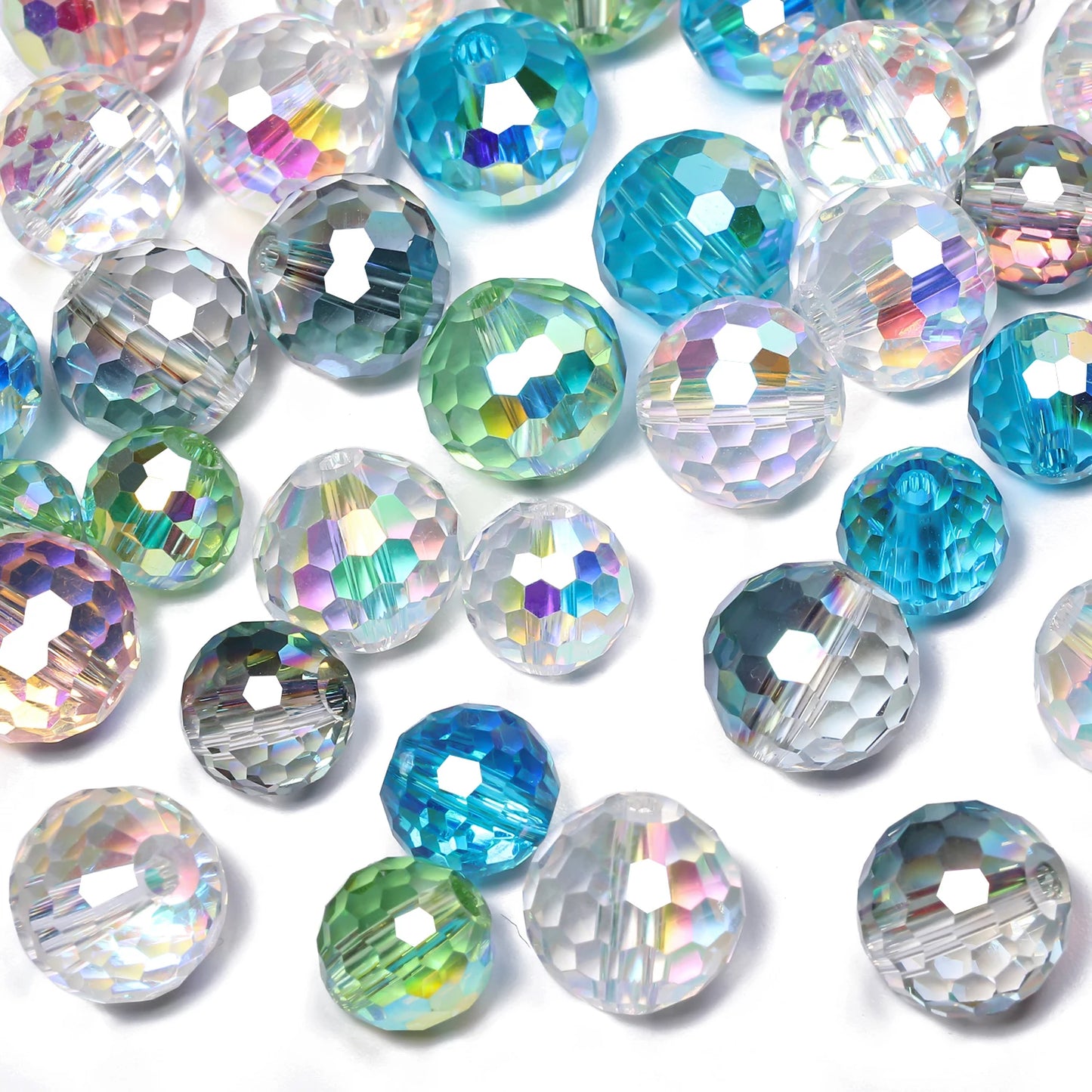Nociuciu Vibrant Austrian Crystal Glass Beads Round Faceted