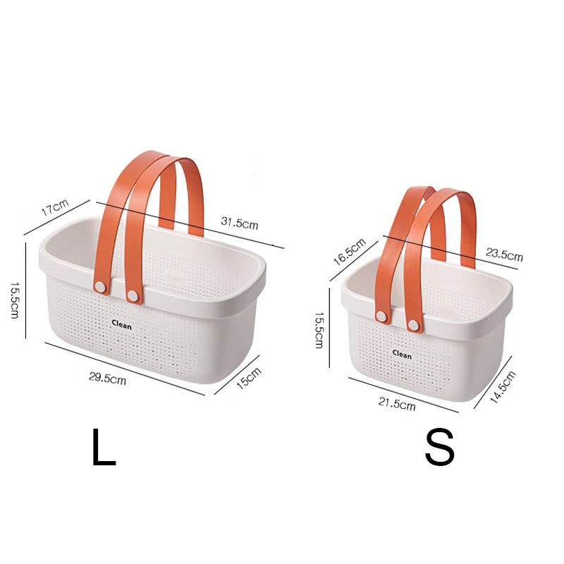 Plastic Storage Basket With Handle Shower Caddy Organizer