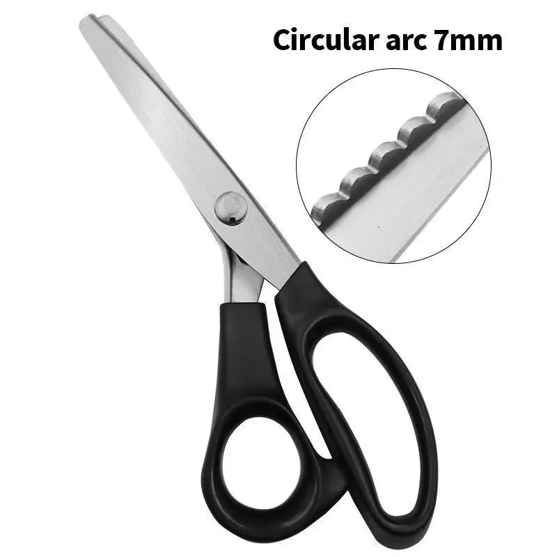 Stainless Steel Tailor's Scissors With Zigzag Pinking Teeth