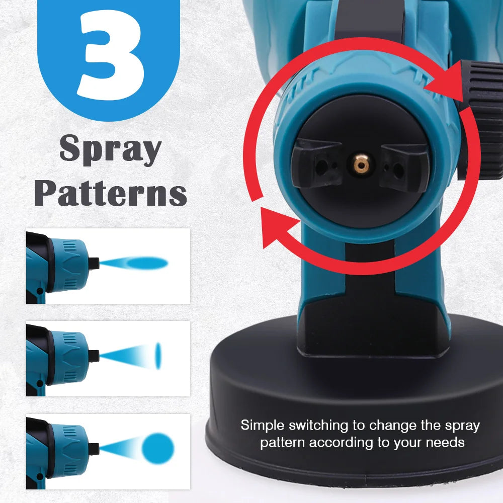 Cordless HVLP Paint Sprayer 21V 600W With Dual 2000mAh Batteries
