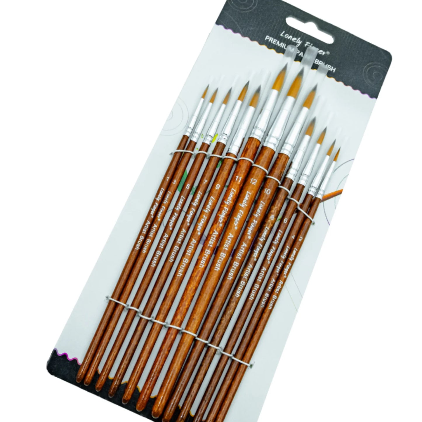 12-Piece Nylon Artist Paint Brush Set for Acrylic, Watercolor, Oil