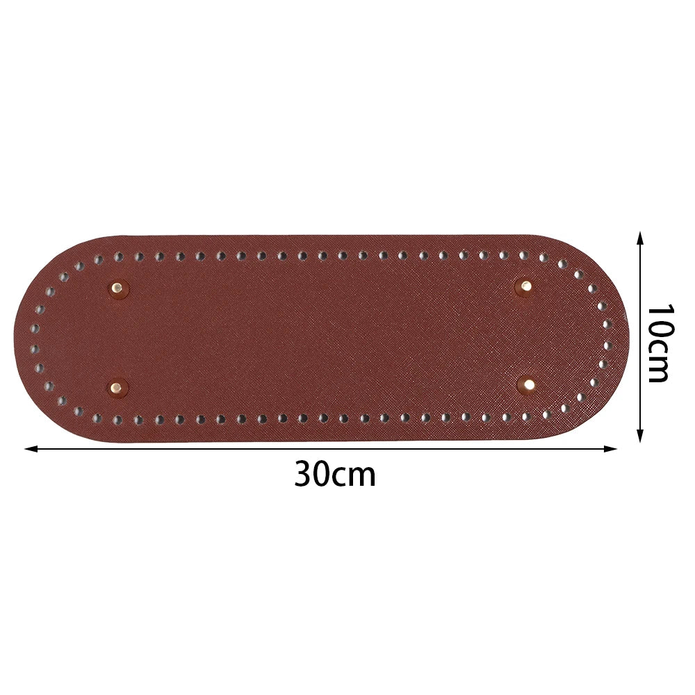 PU Leather Oval Round Bag Bottom for DIY Knitting Crochet