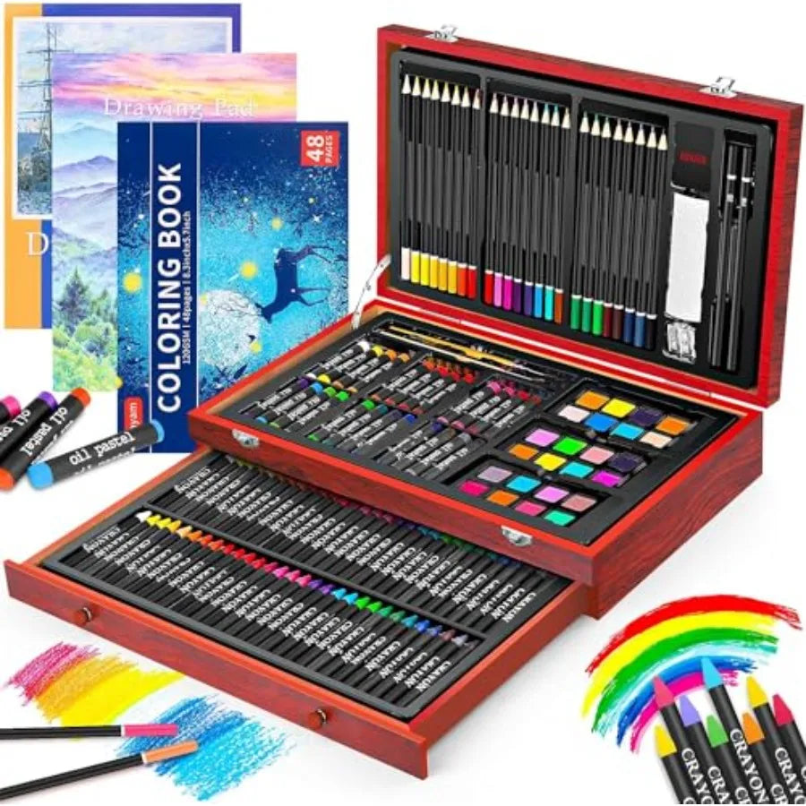 Teen Girls Art Set 150-Piece With Sketch Pads Coloring Book