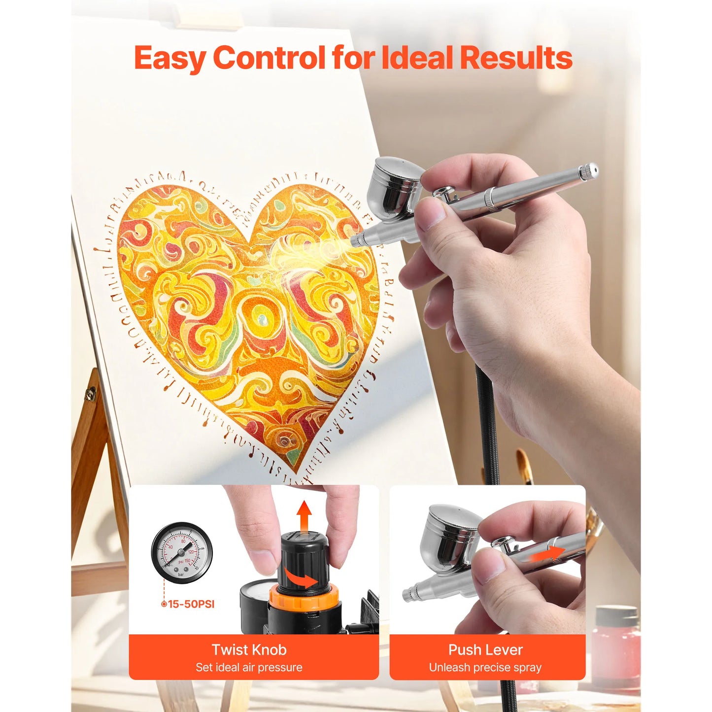 SucceBuy Airbrush Kit With Air Compressor Dual-Action Set