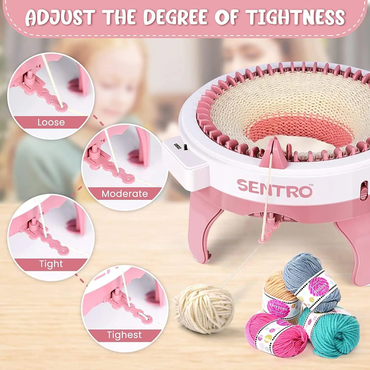Sentro 48-Needle Hand Knitting Machine DIY Kit For Beginners