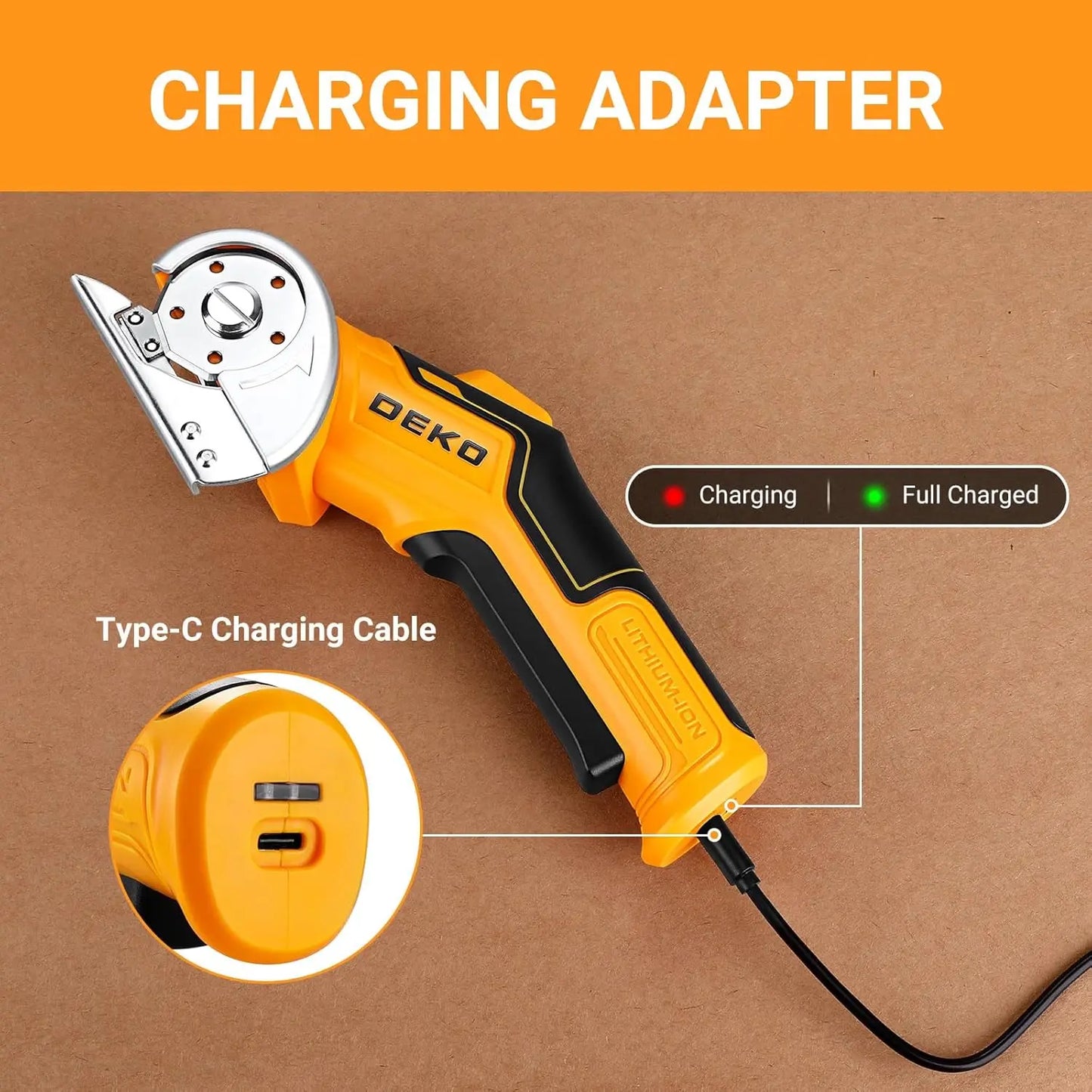 DEKO Electric Sewing Scissors Pro 3.7V Cardboard Cutter