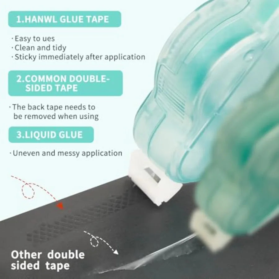 Scrapbook Tape, 4 Pack Double Sided Glue Tape Roller for Crafts, 39 FT x 0.23 in Tape Runner, Junk Journaling and Scrapbooking