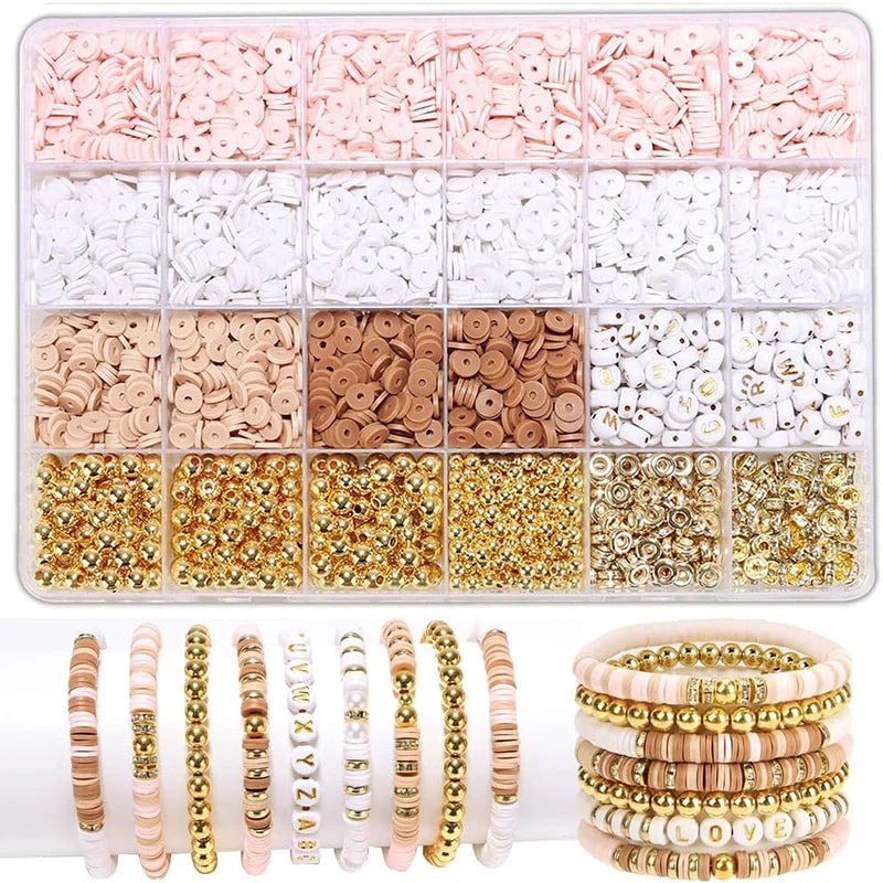 QIAO DIY Jewelry Clay Beads Bracelet Kit Alphabet Letters
