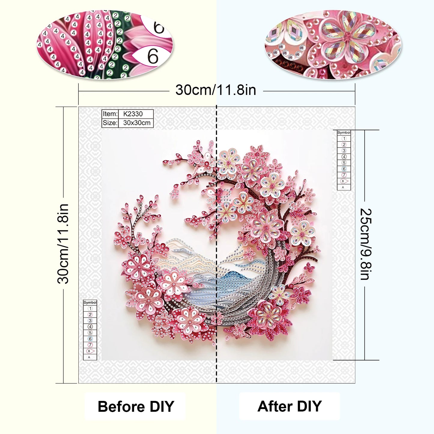 Crystal Diamond Dot Kit Peach Blossom Diamond Art For Beginners