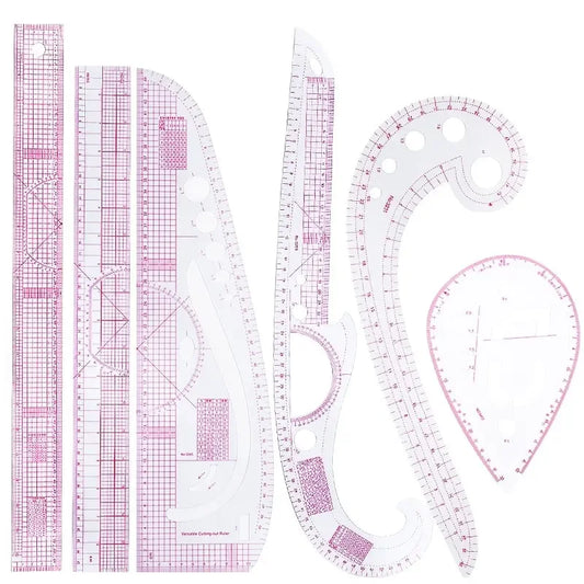 6 Piece French Curve Ruler Set For Dressmaking And Drafting