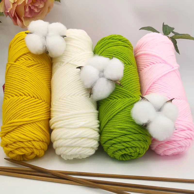 Cotton Acrylic Blended Yarn Light Worsted for Knitting Crochet