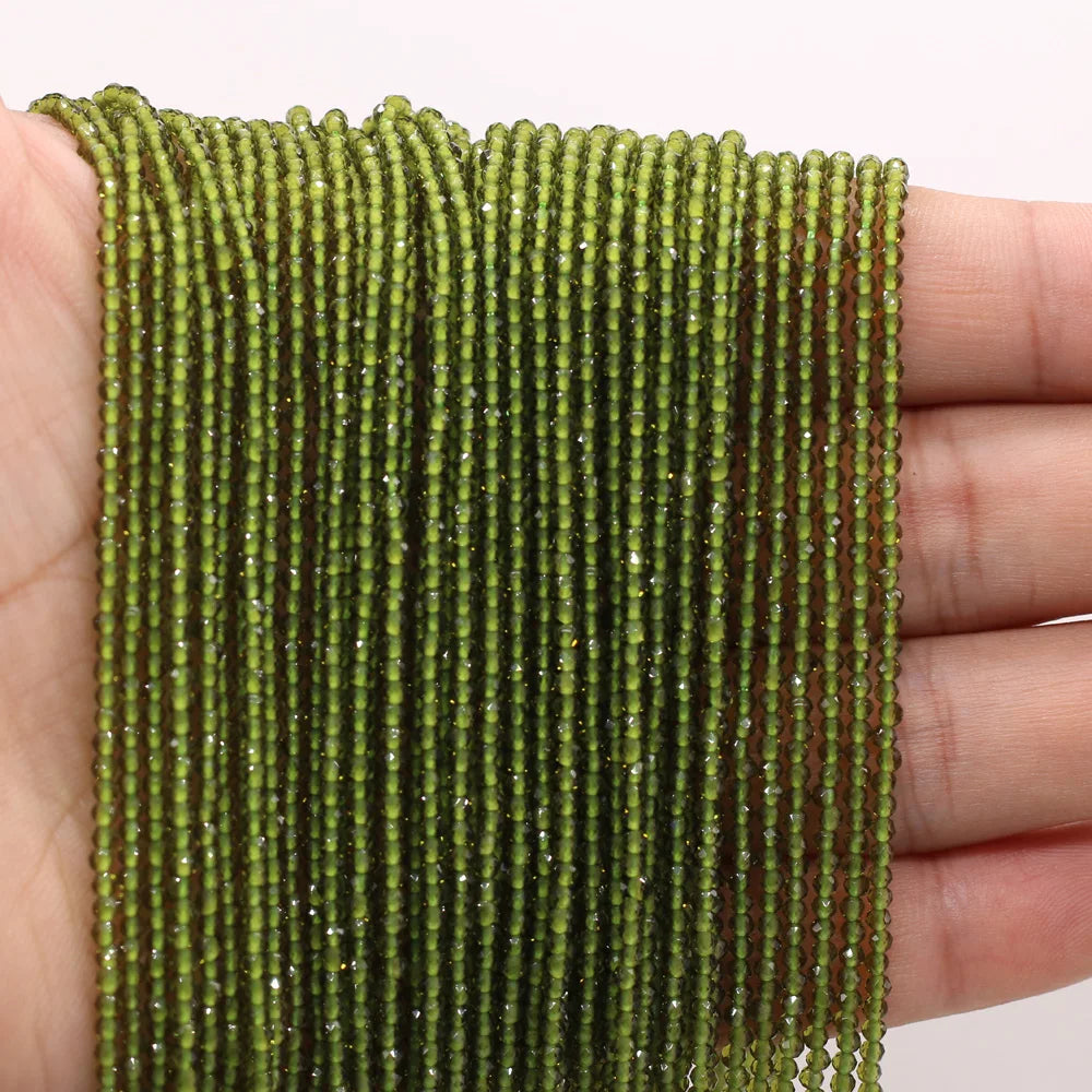 Beads 2mm Natural Semi-Precious Stones Spinel Dark Green Loose Bead for Women Jewelry Making DIY Bracelet Necklace 38cm