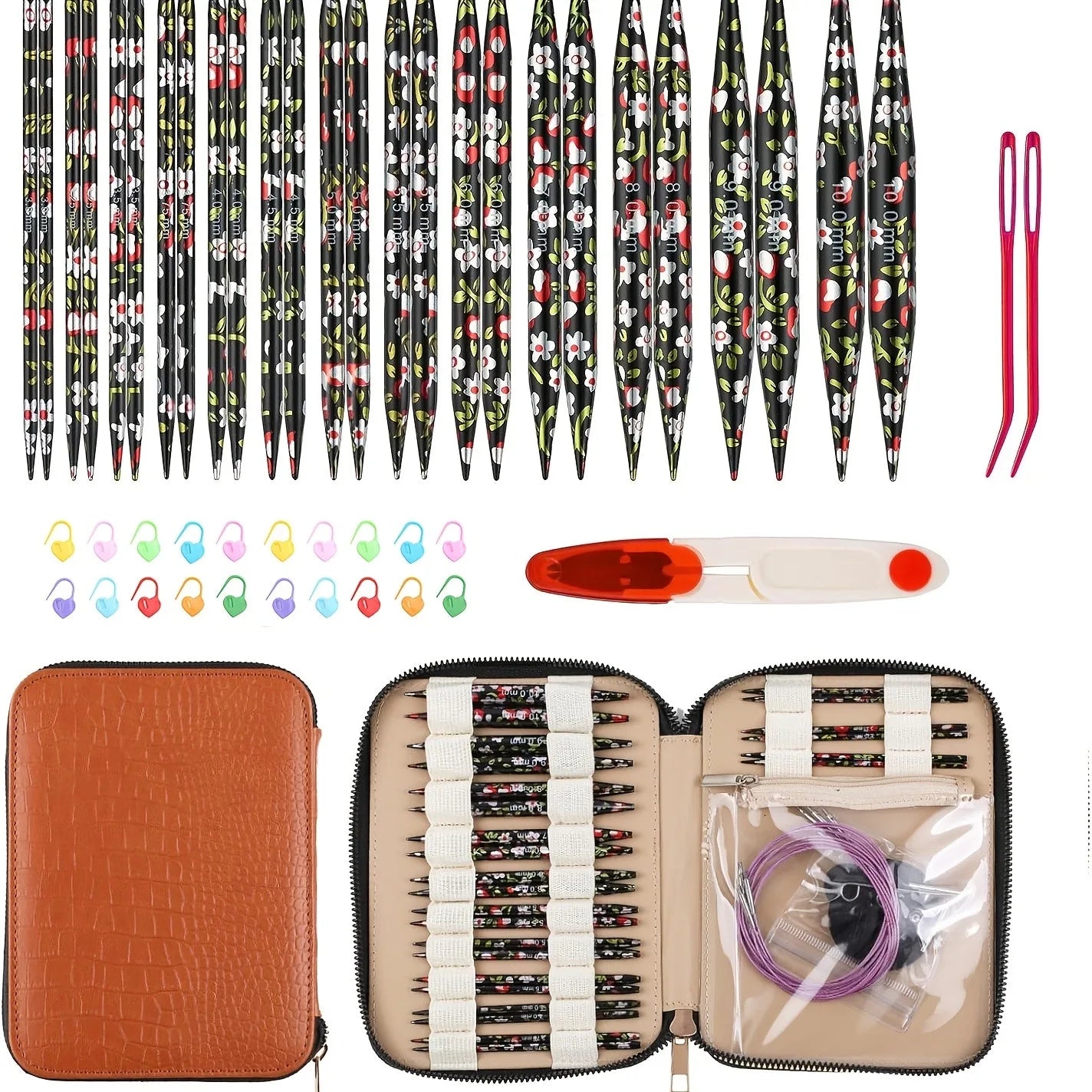 Interchangeable Circular Knitting Needles Set 13 Pairs 4 Inch
