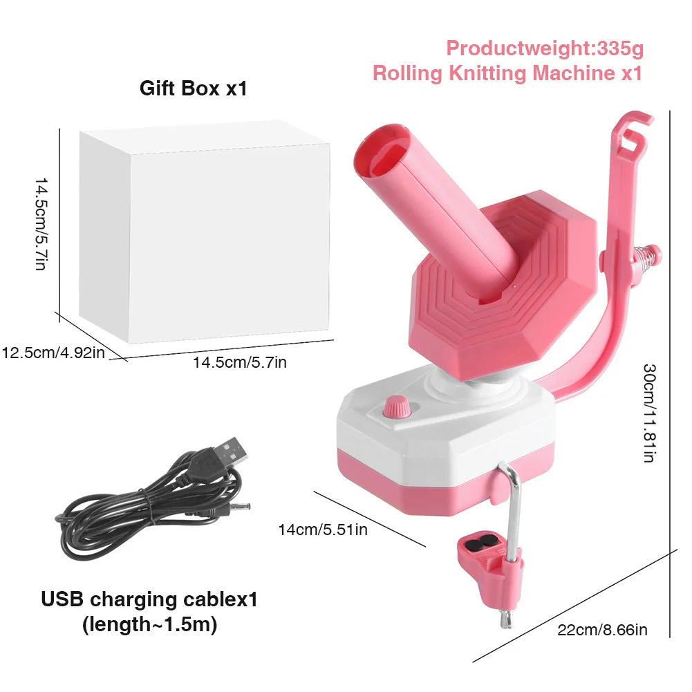 Yarn Winder Electric Yarn Ball Winder Non Slip Base Wool Spinner Roller Cake Dispenser Electric Spooler for Knitting Enthusiast