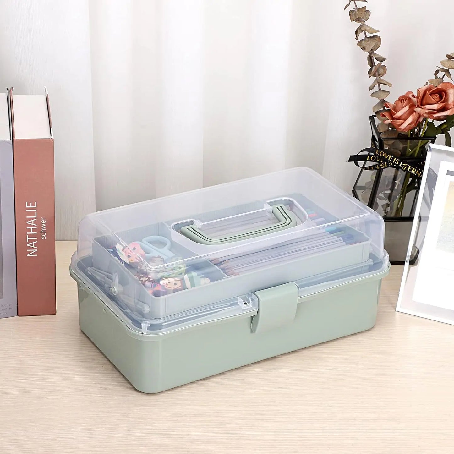 Three Layer Plastic Dividing Storage Box With Adjustable Spacers