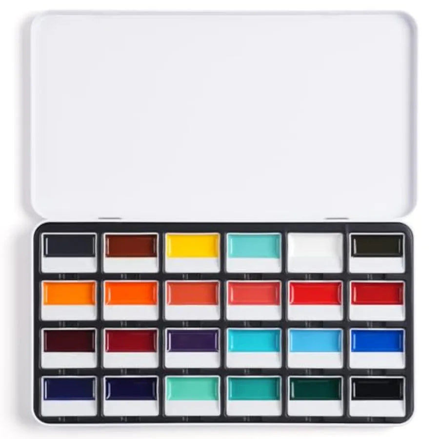 Opaque Semi-Moist Paint Set For Rich Pigments And Coverage