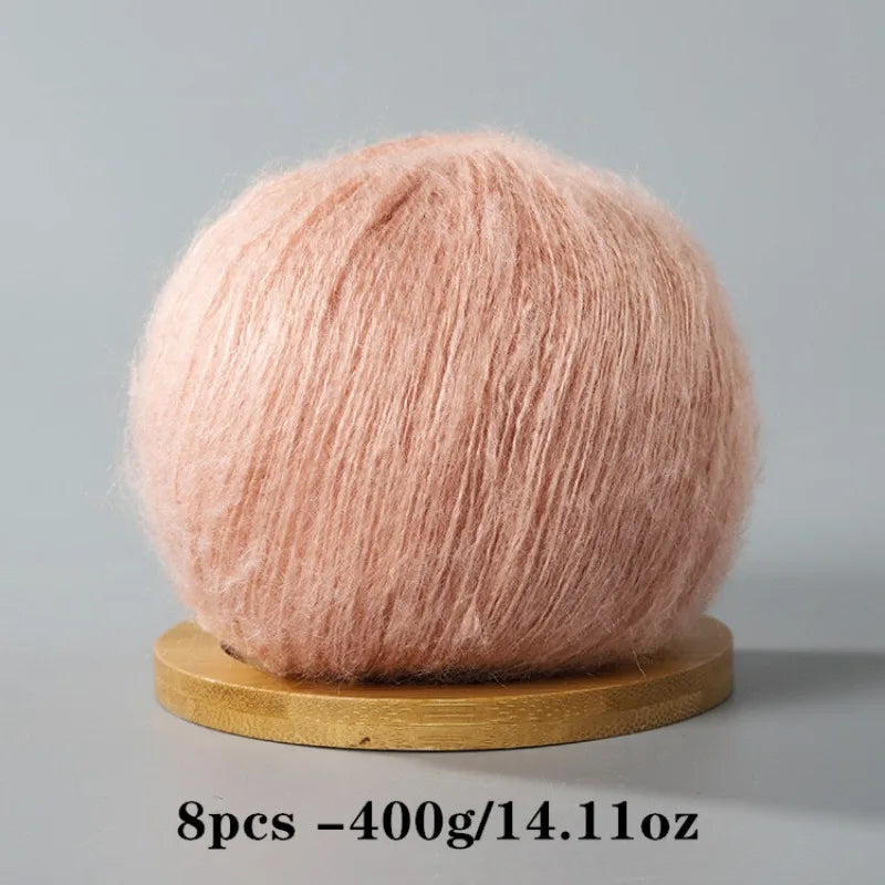 8pcs 400g Mohair Yarn For Crocheting And Knitting DIY Pet Toys  DIY Crafts Soft Comfortable Skin Friendly Spring and Summer