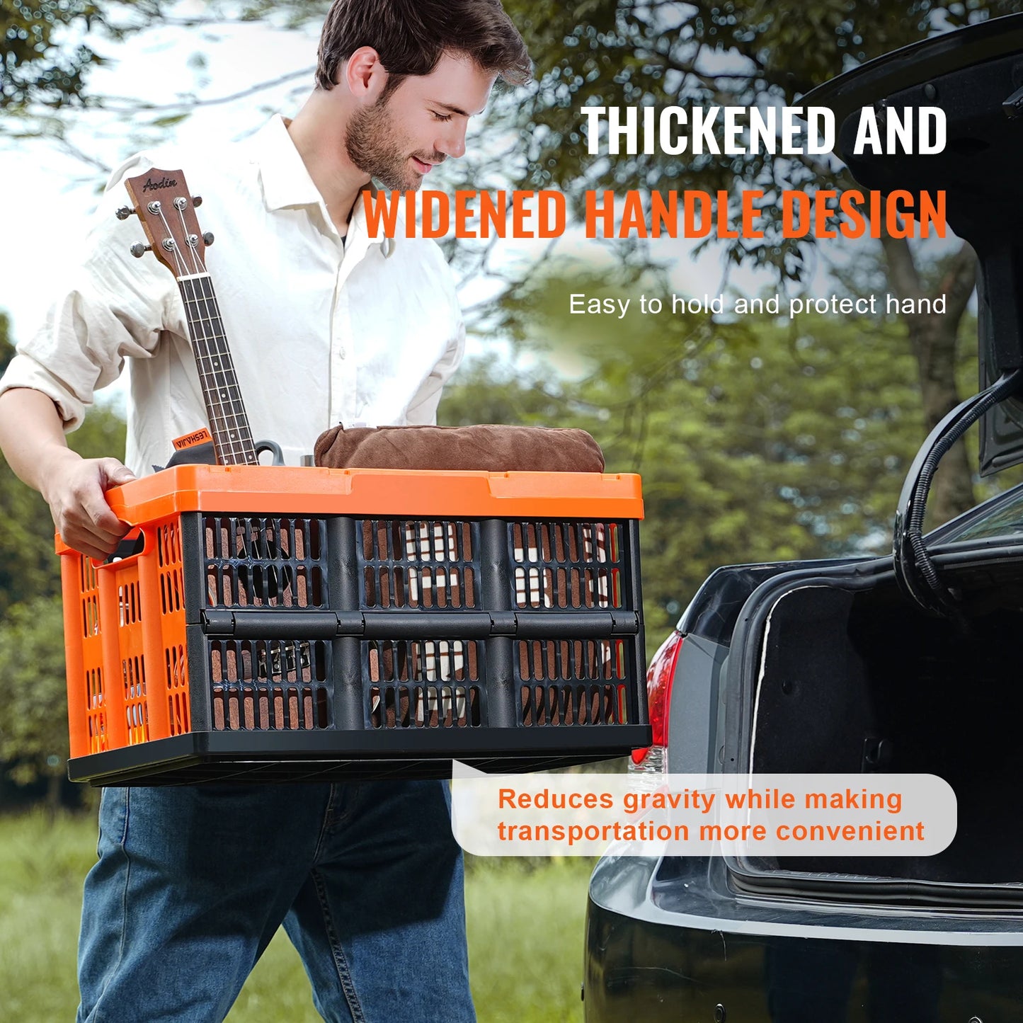 SucceBuy Collapsible Storage Baskets With Handles Stackable