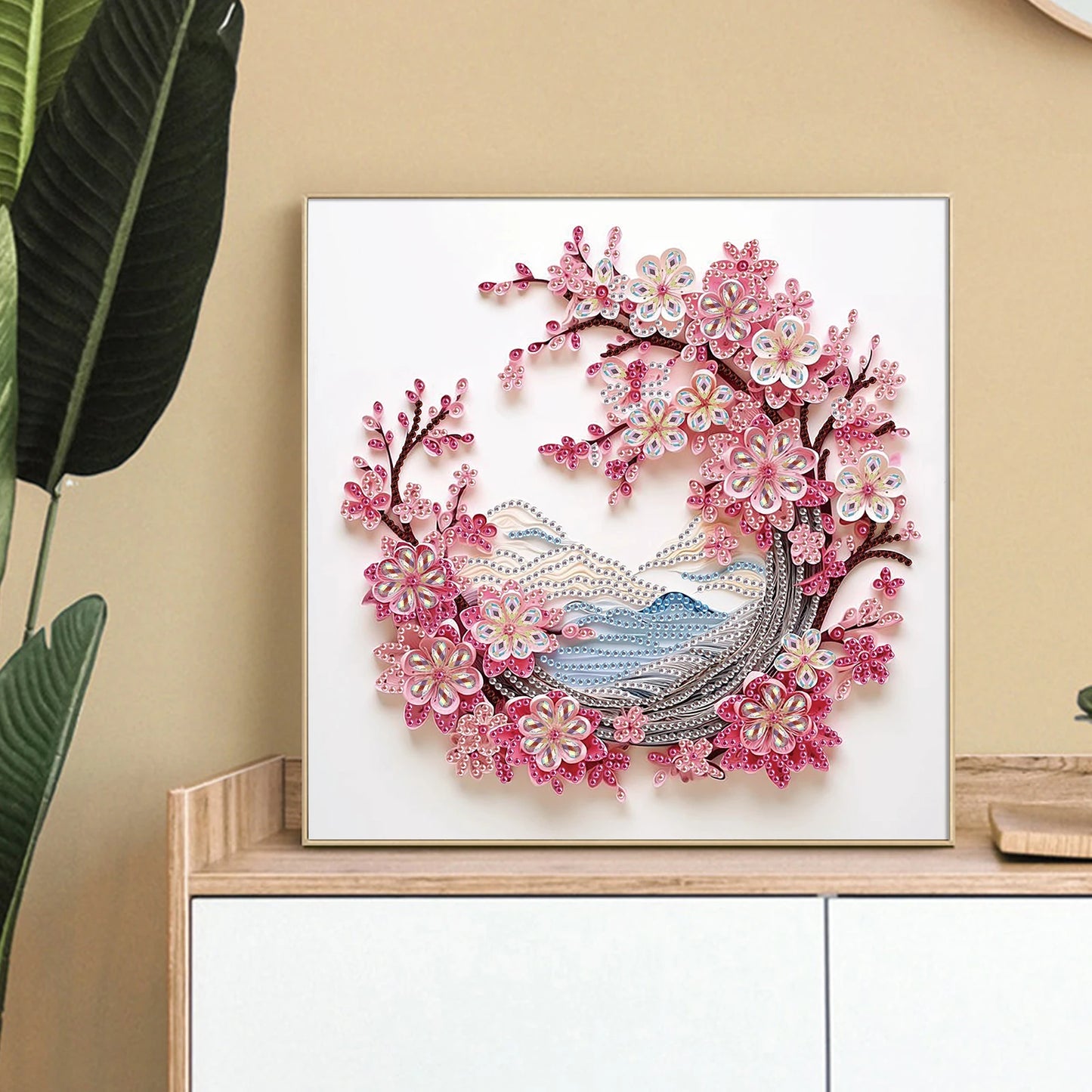 Crystal Diamond Dot Kit Peach Blossom Diamond Art For Beginners
