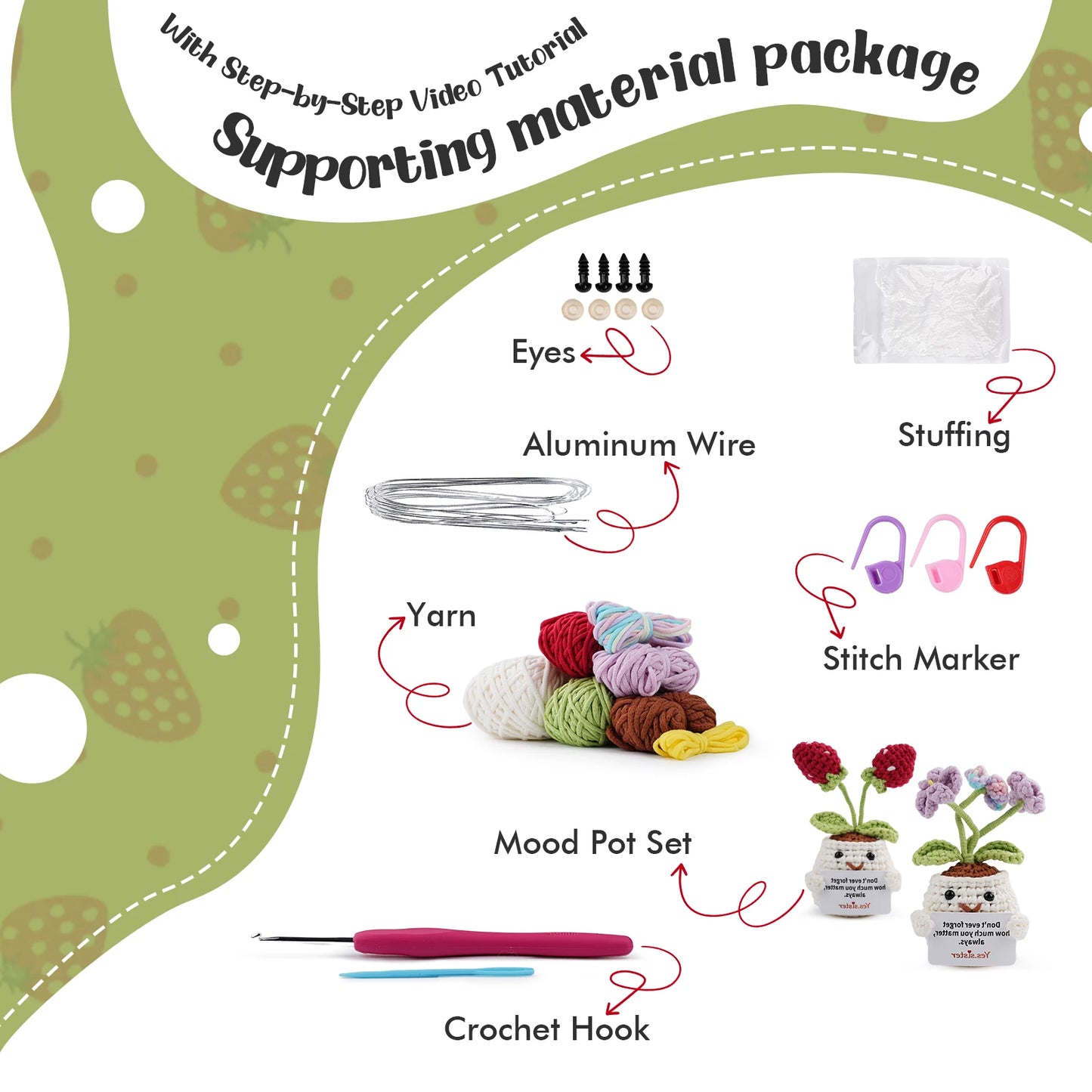 Beginner Crochet Kit Amigurumi Set With Step by Step Tutorials